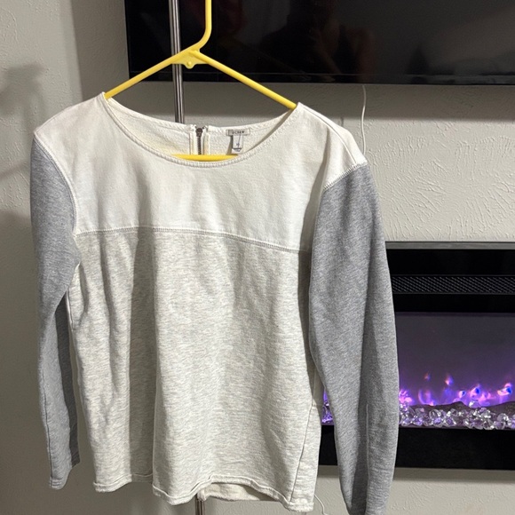 J. Crew Women's Cream and Gray Sweater - Picture 1 of 3